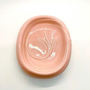 Vintage dusty pink Art Deco soap/trinket dish